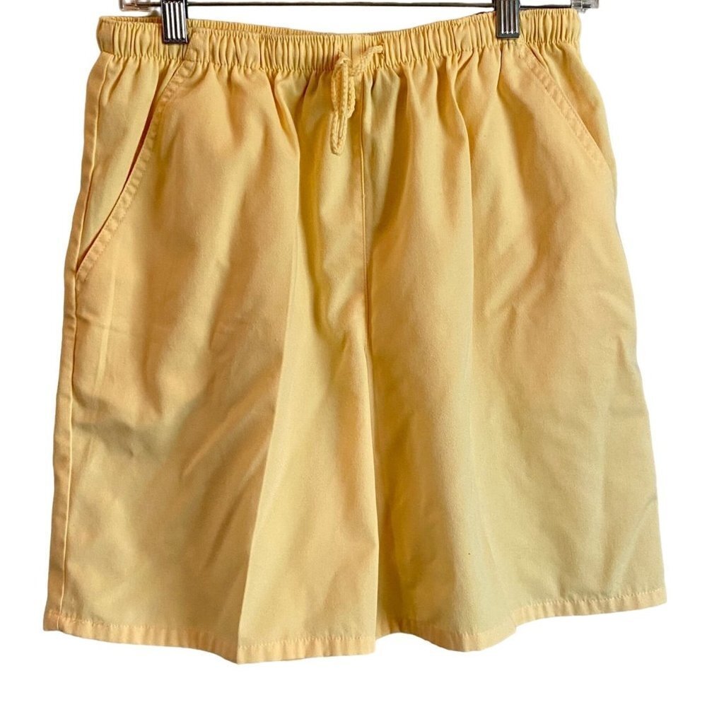 Paradise Bay Petite Yellow Shorts with Drawstring Pockets Petite Medium PM